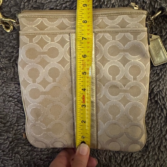 COACH Y2K Julia Gold Canvas Crossbody - Picture 6 of 14